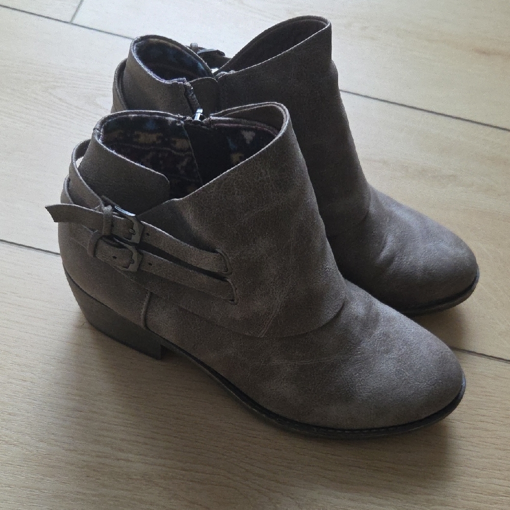 Xappeal Taupe Ankle Boots with Buckle Detail